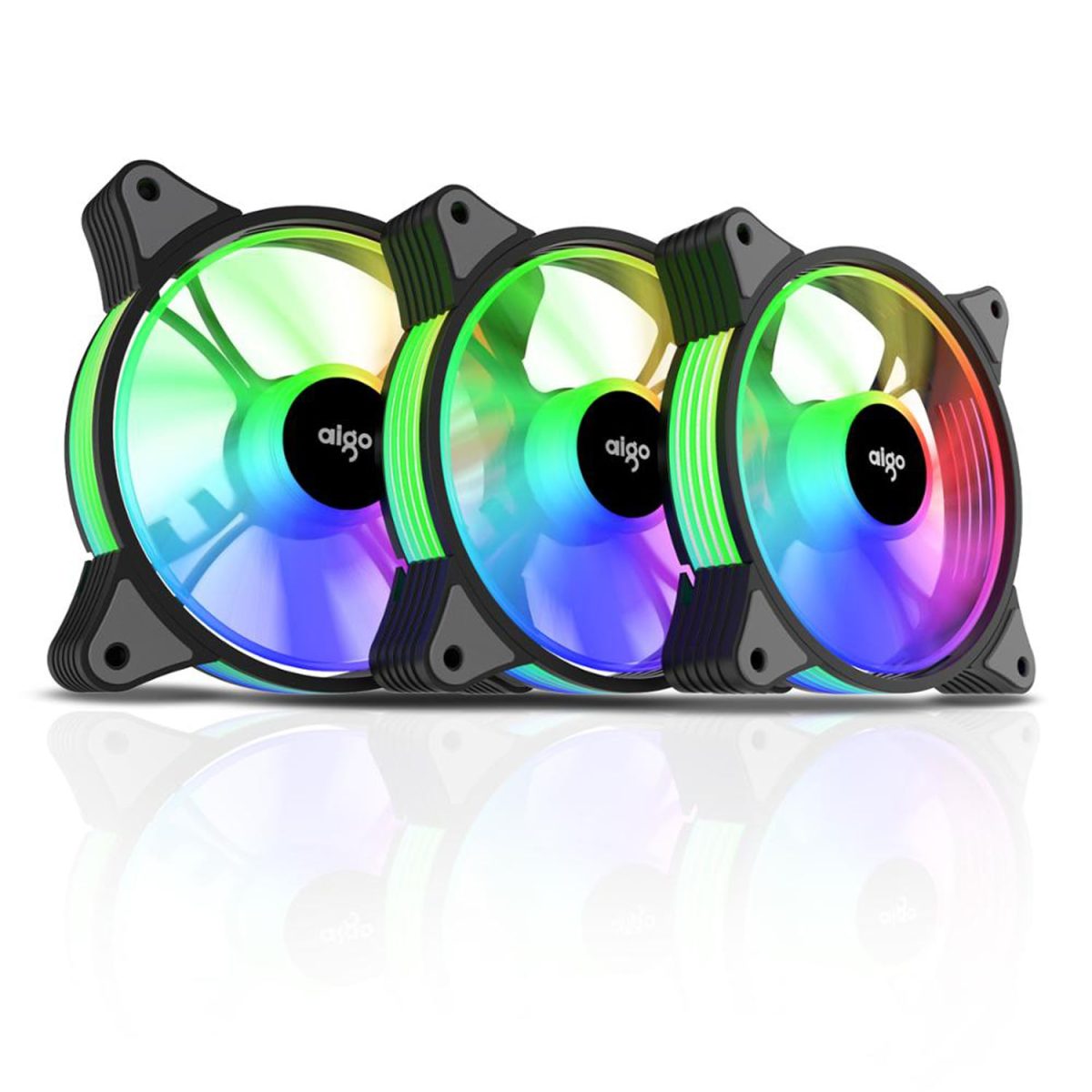 Aigo DR12 ARGB 3x Fan Pack – Black