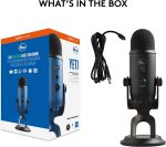 Blue Yeti Premium Multi-Pattern USB Condenser Microphone – Blackout