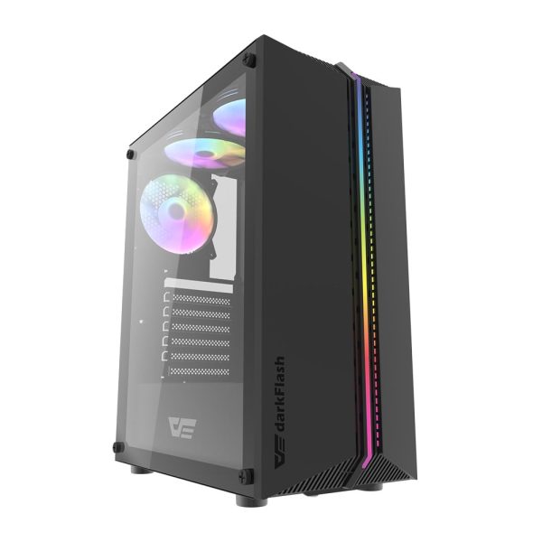 DarkFlash DK151 TG RGB Mid Tower Chassis – Black