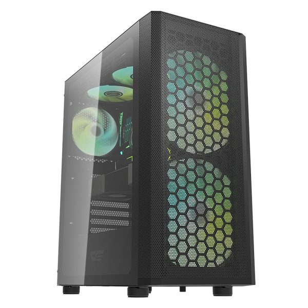DarkFlash DK360 TG RGB Mid Tower Chassis – Black