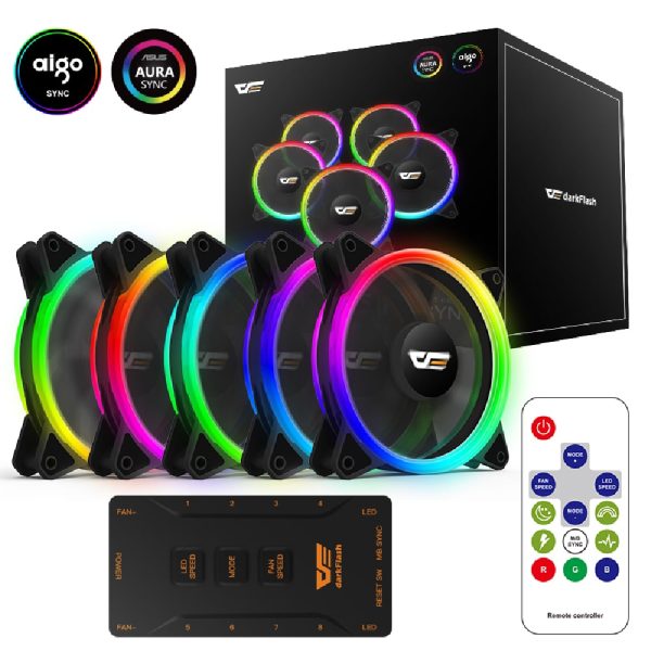 DarkFlash DR12 ARGB PWM 5x Fan Pack