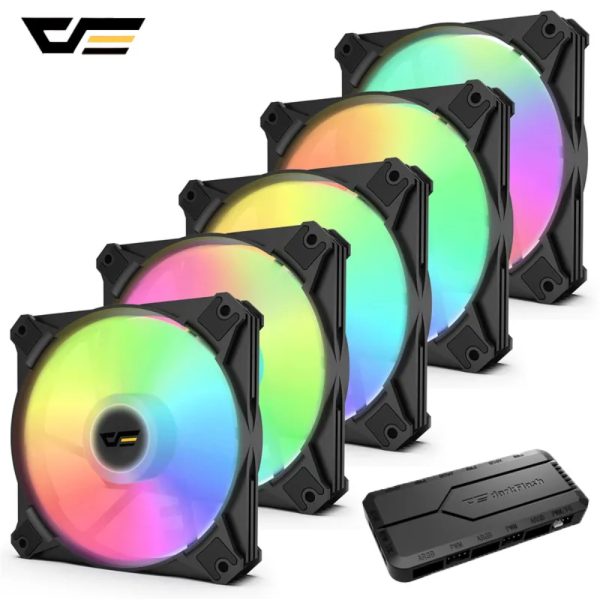 Darkflash CX6 ARGB PWM 5x Fan Pack – Black