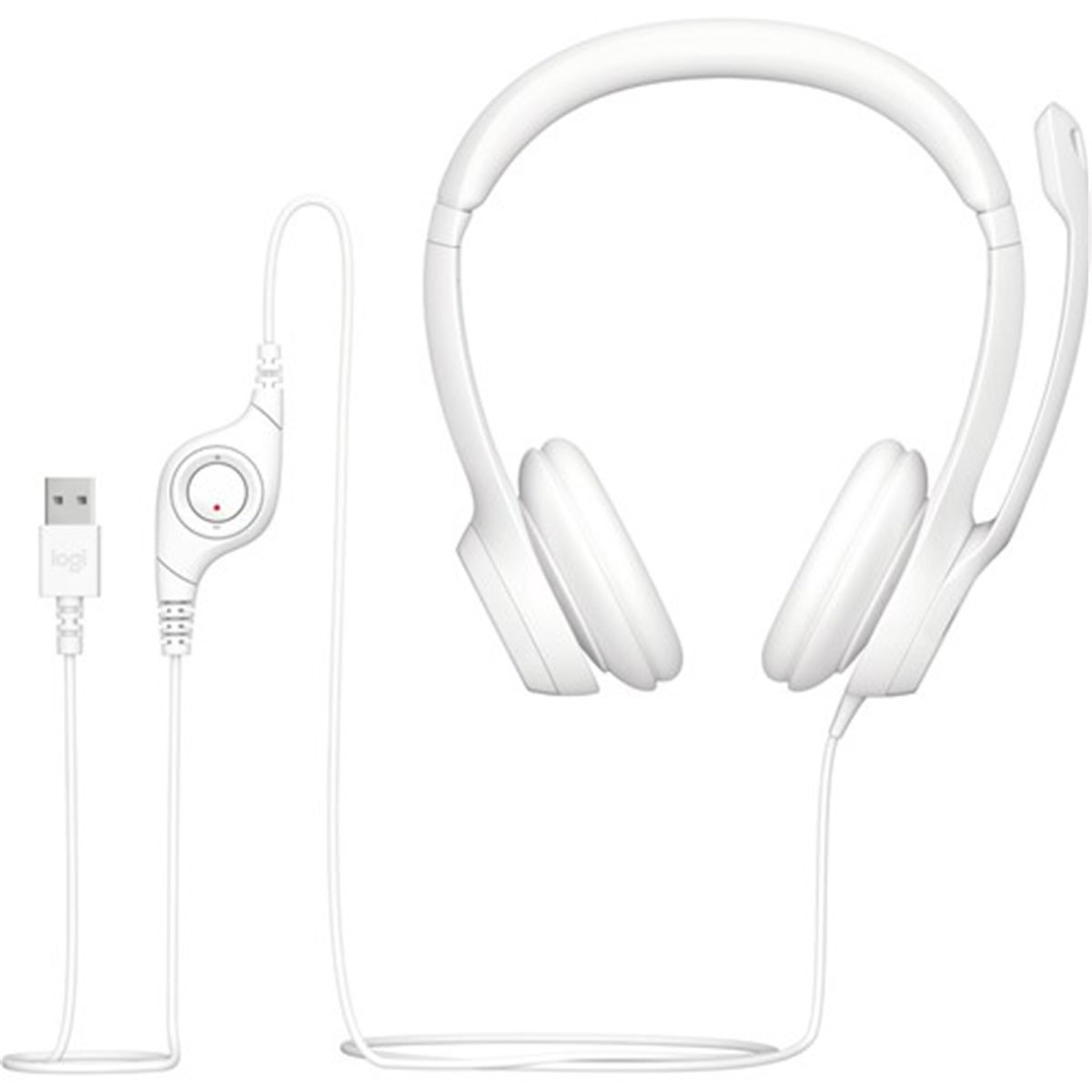 Logitech H390 USB Headset with Noise Cancelling Mic - White
