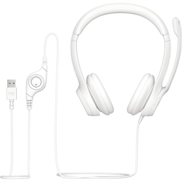 Logitech H390 USB Headset with Noise Cancelling Mic - White