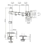 MXG BMA-12P Single Monitor Steel Articulating Monitor Arm – Matte Black