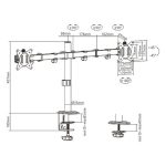 MXG BMA-24P Dual Monitor Steel Articulating Monitor Arm – Matte Black