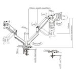 MXG BMA-24U Dual Monitor Premium Aluminum Spring-Assisted With 3.0 USB Cable Monitor Arm – Matte Black