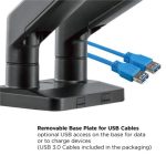 MXG BMA-24U Dual Monitor Premium Aluminum Spring-Assisted With 3.0 USB Cable Monitor Arm – Matte Black
