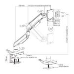 MXG HMA-12R-B Heavy Duty RGB Gaming Monitor Arm – Matte Gray