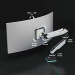 MXG HMA-12R-B Heavy Duty RGB Gaming Monitor Arm – Matte Gray