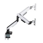 MXG HMA-12R Heavy Duty RGB Gaming Monitor Arm – Matte White