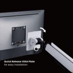 MXG HMA-12R Heavy Duty RGB Gaming Monitor Arm – Matte White
