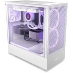 NZXT H5 Flow Mid Tower Gaming Chassis – Matte White