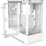NZXT H5 Flow Mid Tower Gaming Chassis – Matte White