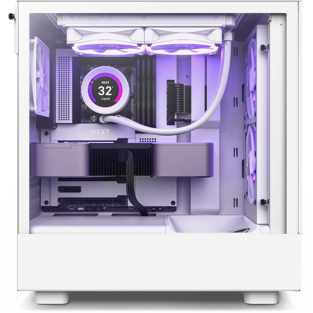 NZXT H5 Flow Mid Tower Gaming Chassis – Matte White