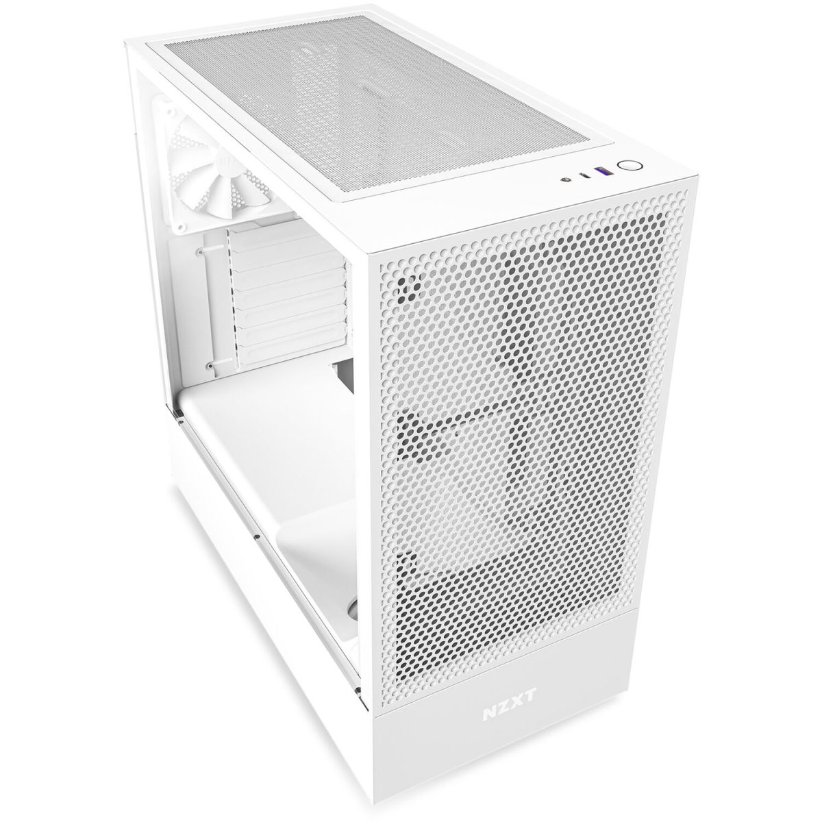 NZXT H5 Flow Mid Tower Gaming Chassis – Matte White