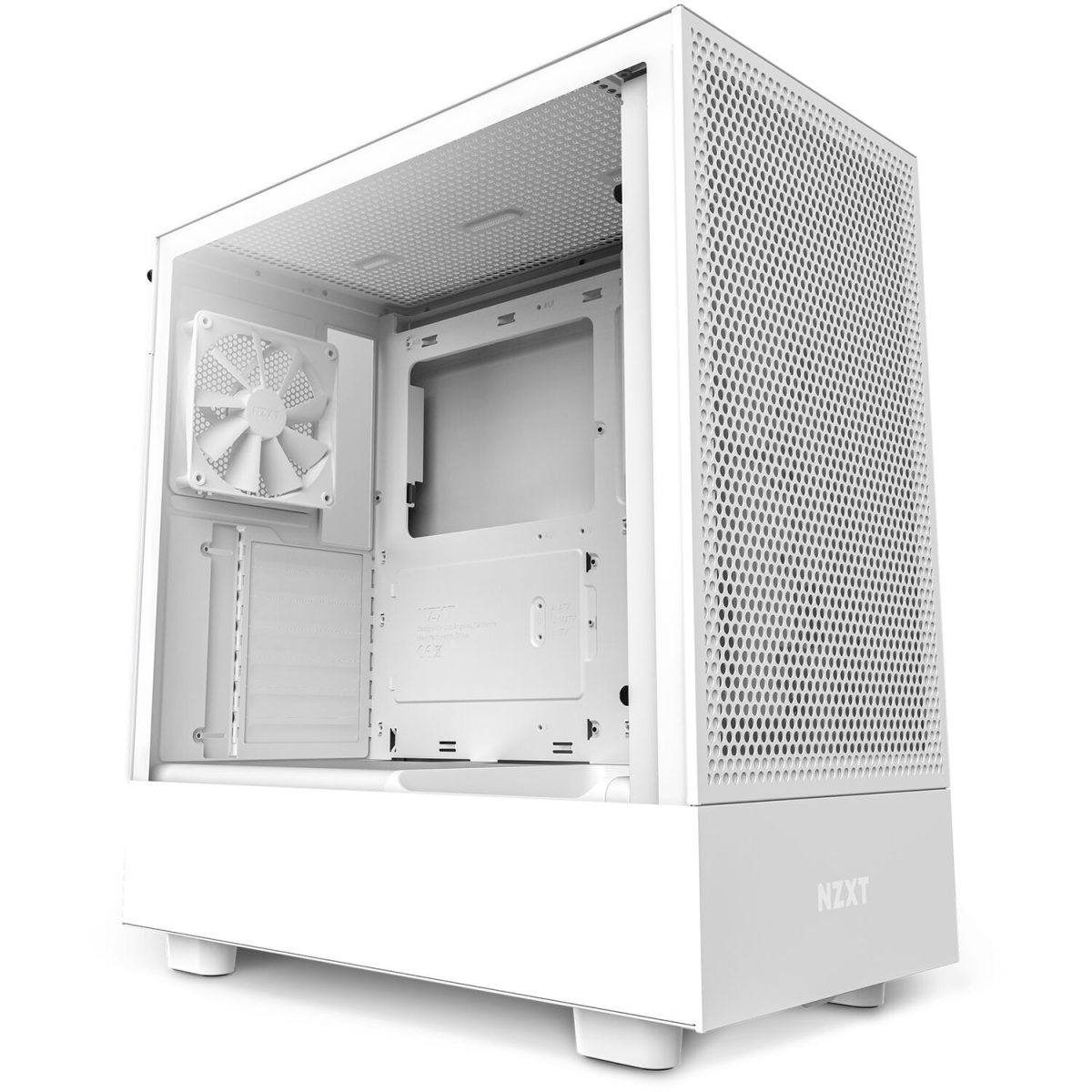 NZXT H5 Flow Mid Tower Gaming Chassis – Matte White