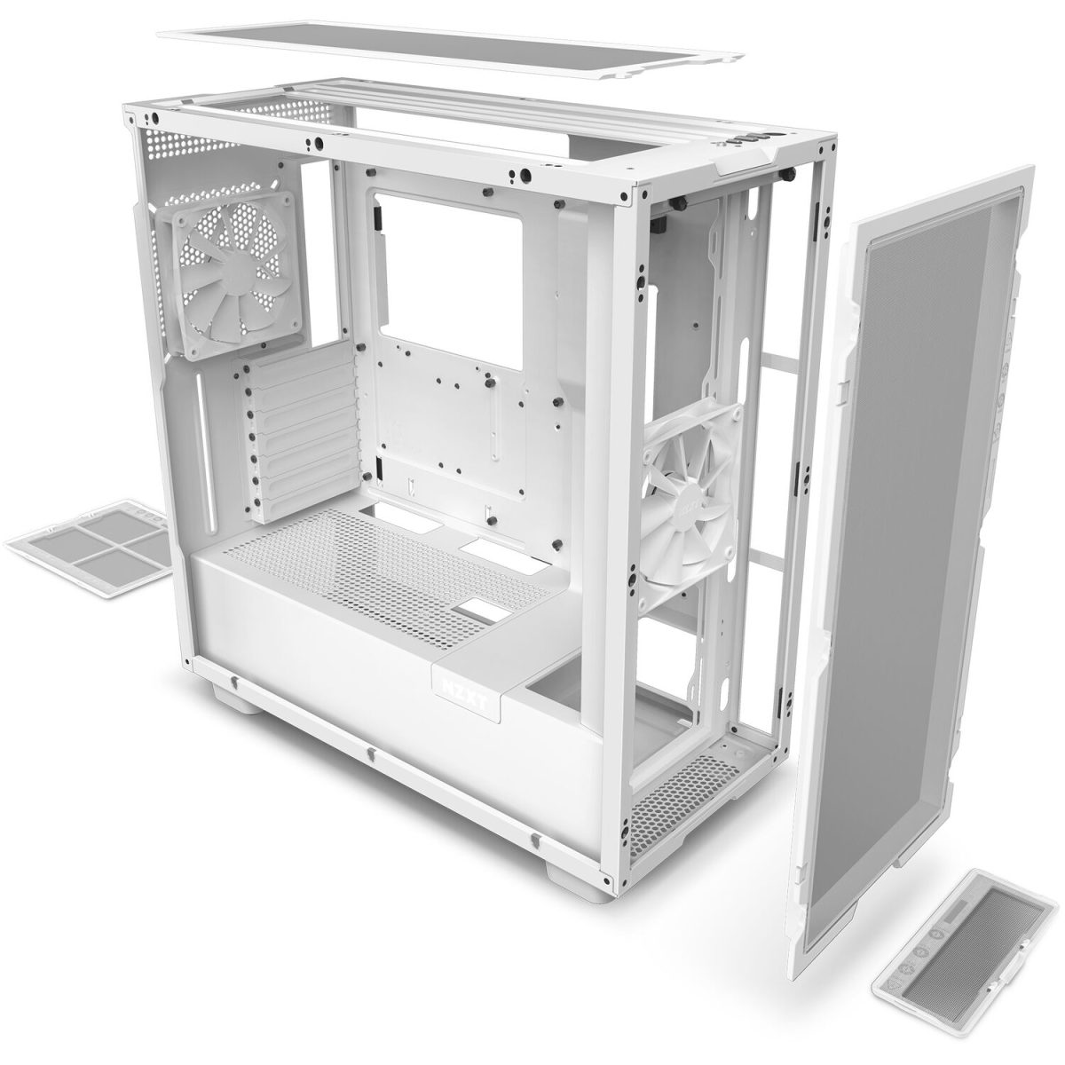 NZXT H7 Flow Mid Tower Gaming Chassis – Matte White