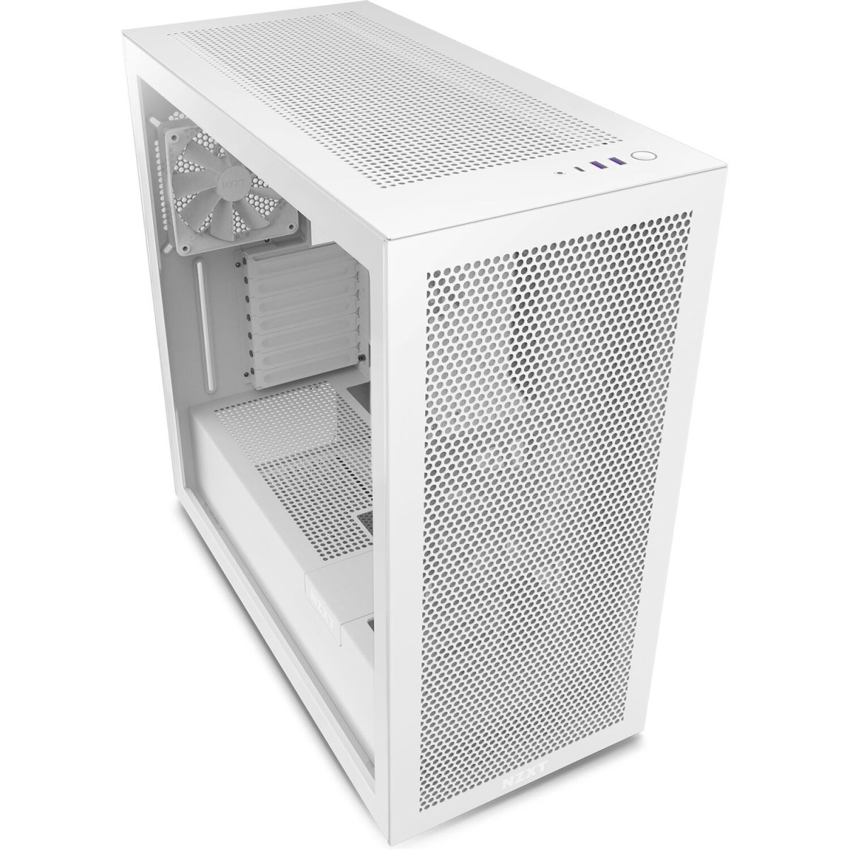 NZXT H7 Flow Mid Tower Gaming Chassis – Matte White