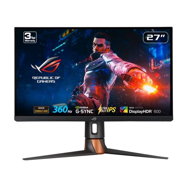 ASUS PG27AQN 27″ WQHD 1440P IPS 360Hz ROG Swift HDR 1ms, G-SYNC, NVIDIA Reflex Latency Analyzer, Height Adjustable, DisplayPort, USB Gaming Monitor