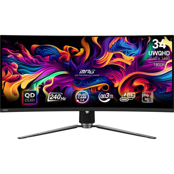 MSI MPG 341CQPX QD-OLED 34″ 1440p HDR 240Hz Curved Ultrawide Gaming Monitor