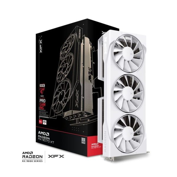 XFX Swift AMD Radeon RX 9070XT 16GB GDDR6, 256bit, HDMI/3x DP, AMD RDNA 4 Gaming Edition Graphics Card – White