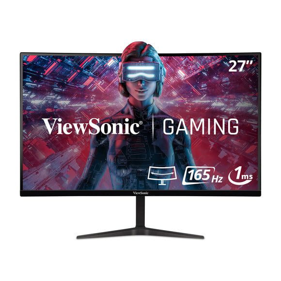 ViewSonic VX2718-2KPC-MHD 27 Inch WQHD 1440p 165Hz 1ms Curved Gaming Monitor with Adaptive-Sync Eye Care HDMI and Display Port