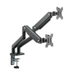 MXG BMA-24U Dual Monitor Premium Aluminum Spring-Assisted With 3.0 USB Cable Monitor Arm Matte Black - Image 2